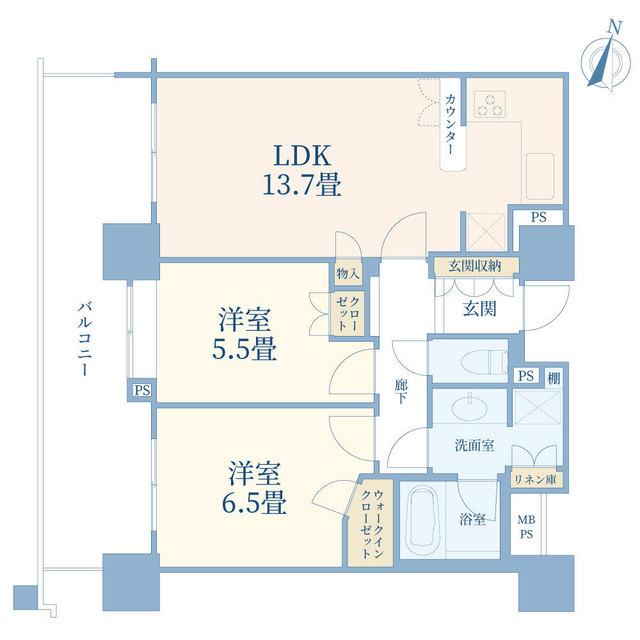 ライオンズマンションコスタ・タワー浦和(2LDK/28階)の間取り写真