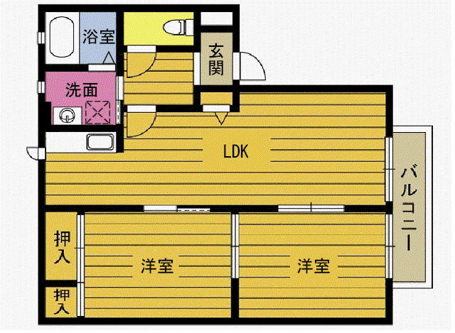 ディアスNODA A.B(2LDK/1階)の間取り写真