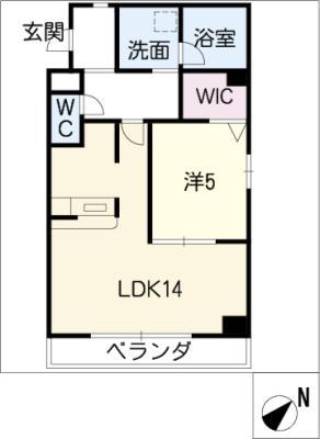 ヴィブレ柱(1LDK/4階)の間取り写真