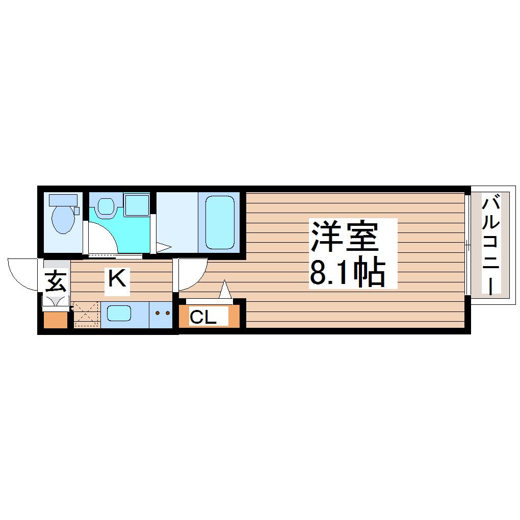 パークフォレスト東照宮(1K/1階)の間取り写真