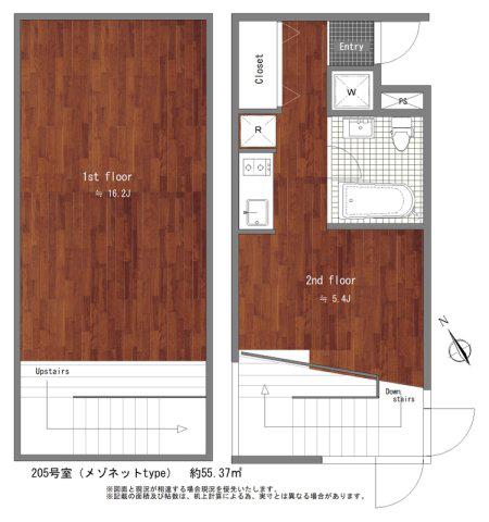 市谷砂土原町Tテラス(1LDK/2階)の間取り写真