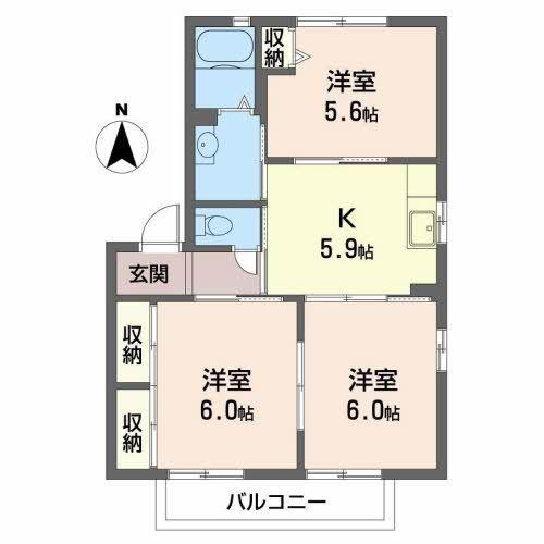 プラウシードIII(3K/1階)の間取り写真