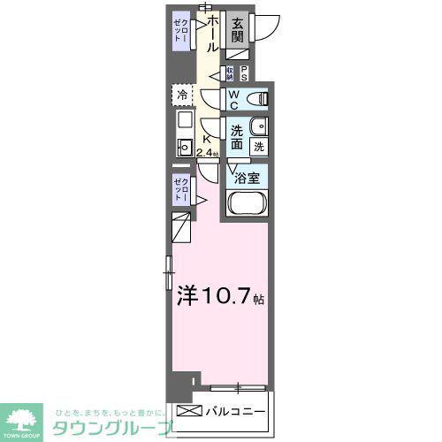 グランピア甚(1K/2階)の間取り写真