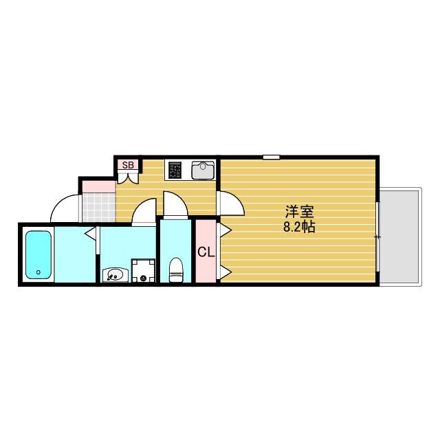 アヴァンス淡路(1K/3階)の間取り写真