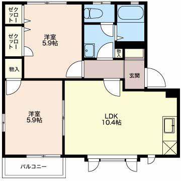 DIASOANA(2LDK/1階)の間取り写真