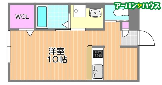 MINETTE(ワンルーム/1階)の間取り写真
