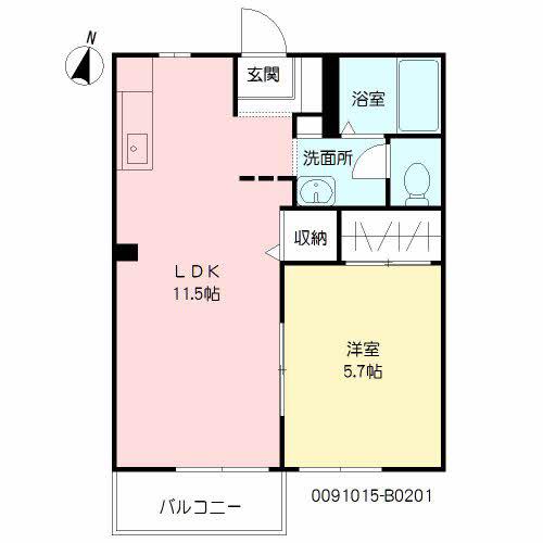 エトワールB(1LDK/2階)の間取り写真
