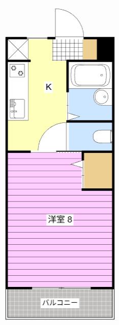クレストアーク(1K/1階)の間取り写真