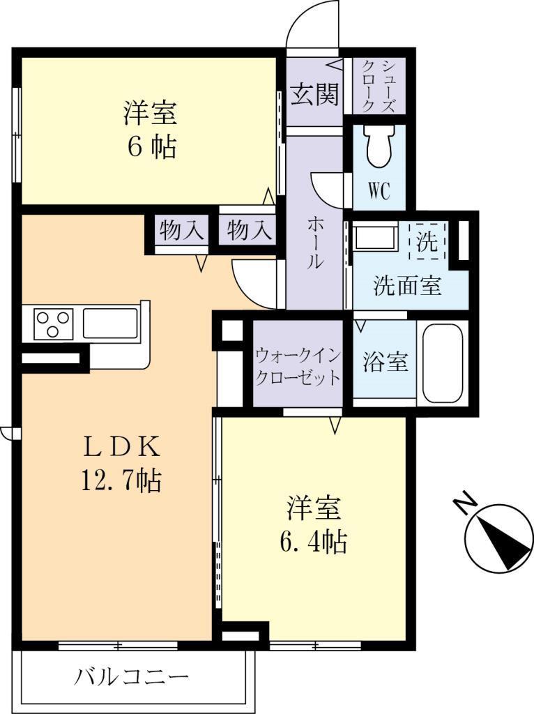 ガジュマル(2LDK/2階)の間取り写真
