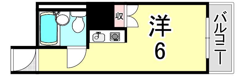 セレーノ立花(ワンルーム/1階)の間取り写真