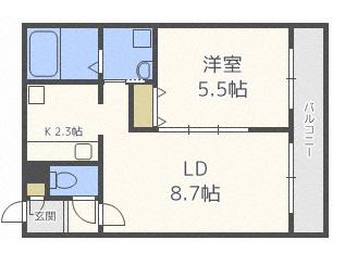 BILLS 桔梗KIKYO(1LDK/4階)の間取り写真