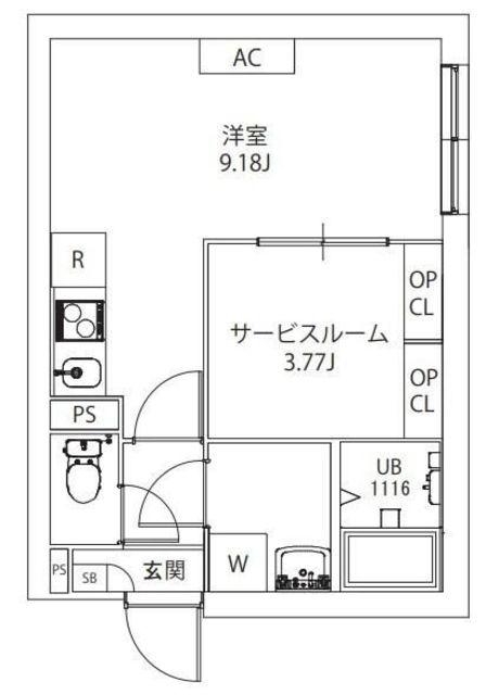 AXIA M-CITY武蔵小山(ワンルーム/3階)の間取り写真