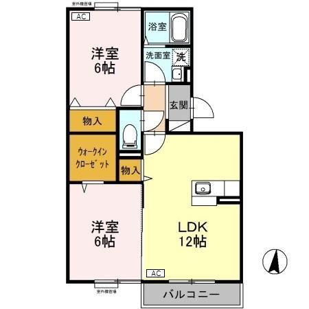 プリモディーネ A/B/C(2LDK/3階)の間取り写真