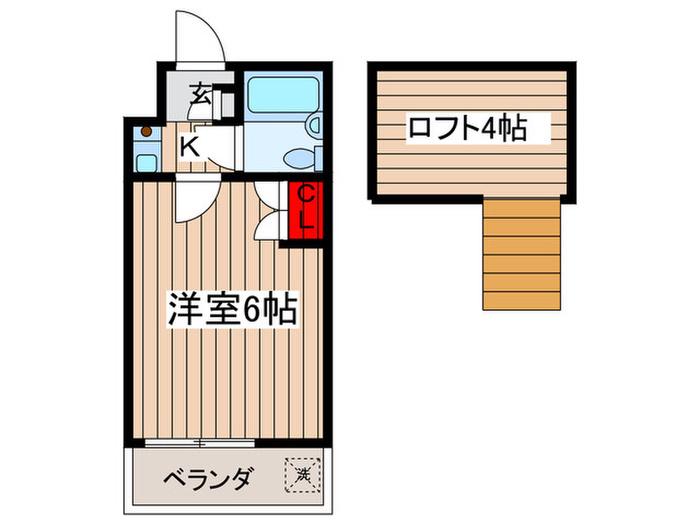 ジュネパレス新検見川第3(1K/1階)の間取り写真