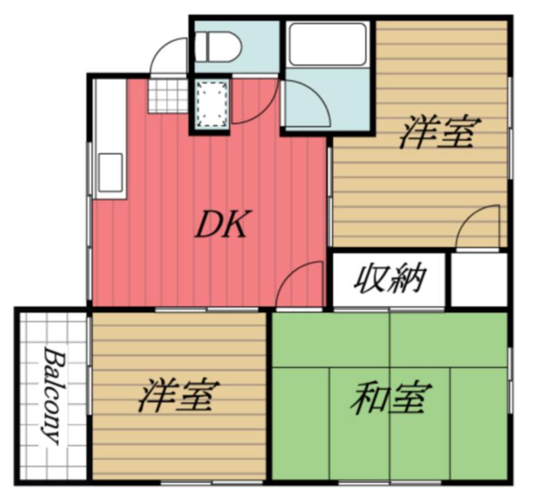 コーポ小出II(3DK/2階)の間取り写真