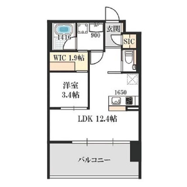 ベネチア天満橋(1LDK/6階)の間取り写真