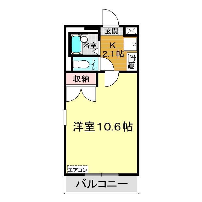 パレス梶栗(1K/2階)の間取り写真