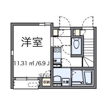 ボヌールY(1K/1階)の間取り写真