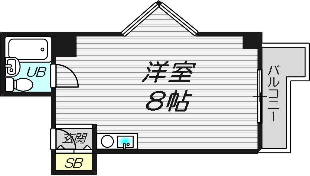 ニューハイツ幸町(ワンルーム/3階)の間取り写真
