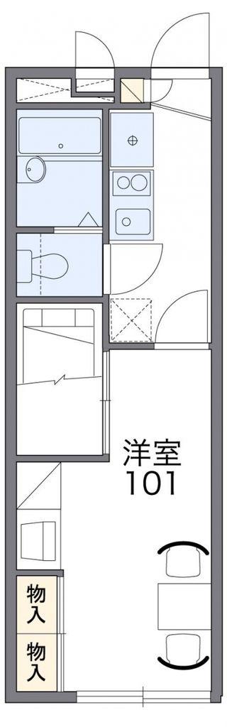 レオパレスウィル(1K/2階)の間取り写真