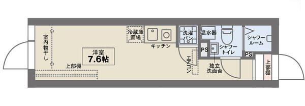 COCOFLAT北千住サウス(ワンルーム/3階)の間取り写真