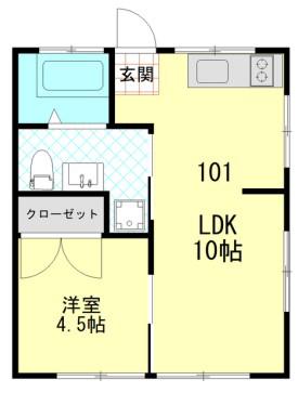TOMOS稲田堤(1LDK/1階)の間取り写真