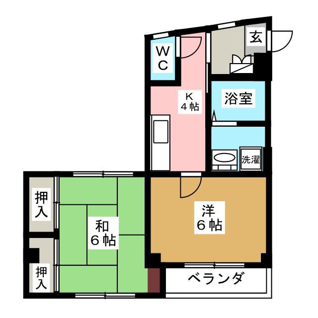 KMハイツ(2K/2階)の間取り写真