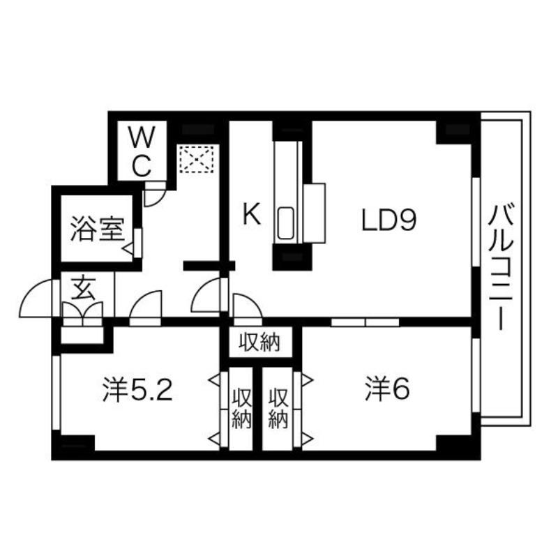 ラ・パルク緑ヶ丘(2LDK/10階)の間取り写真