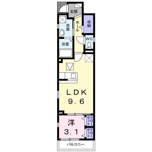 サニーピース(1LDK/1階)の間取り写真