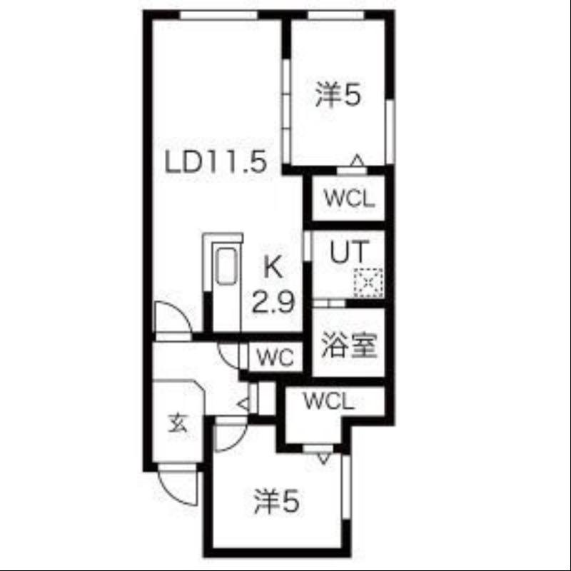 アティーナ平岸II(2LDK/3階)の間取り写真