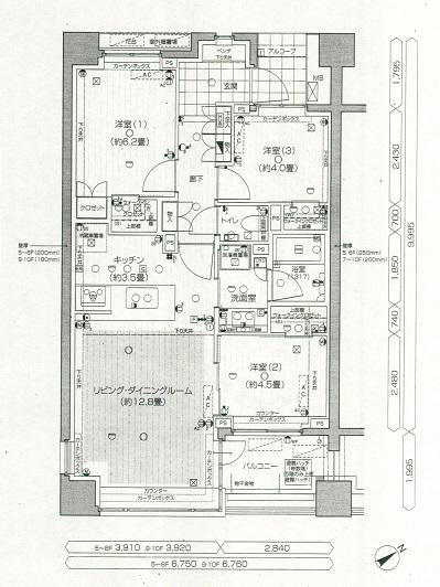 グランドメゾン大倉山テラス(3LDK/10階)の間取り写真