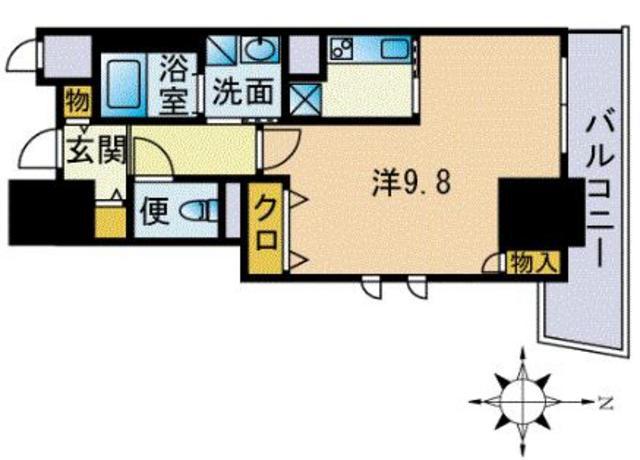 アルフォート天神(1K/5階)の間取り写真