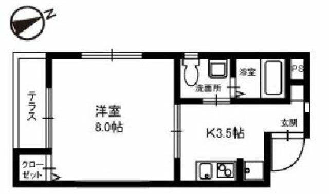 CASA・DEL・SOLE(1K/1階)の間取り写真