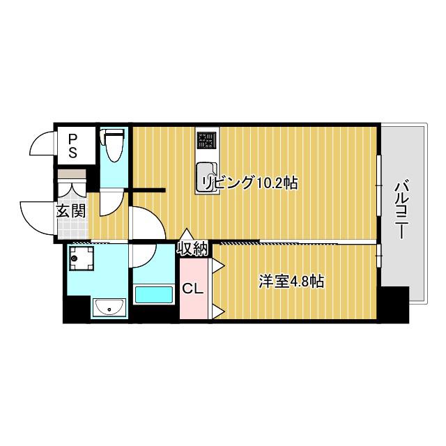 スプランディッド茨木天王(1LDK/3階)の間取り写真