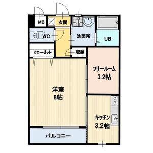FLECHIR(1SK/2階)の間取り写真