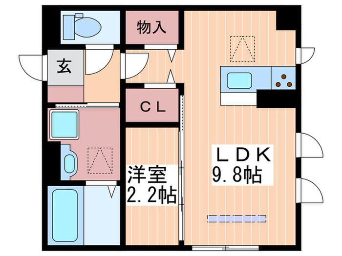 セントラルスクエア庚午(1LDK/1階)の間取り写真