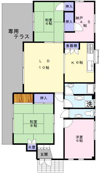 吉祥寺北町4丁目(3SLDK/1階)の間取り写真