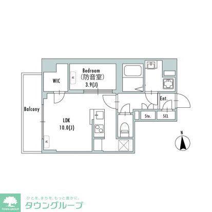 GRAN PASEO上野御徒町(1LDK/4階)の間取り写真