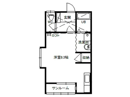 DAIE HILLS イースト(1K/1階)の間取り写真