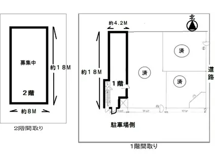 フジ商ビル1階・2階(3LDK/1階)の間取り写真