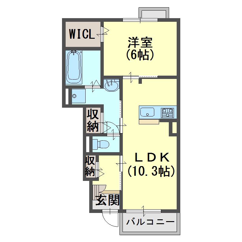 レオーネB(1LDK/1階)の間取り写真