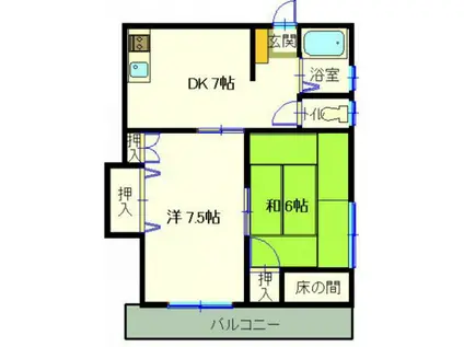 東カニヤ菊地ビル(2DK/4階)の間取り写真