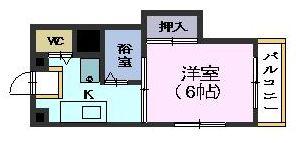 第1須賀ビル(1K/4階)の間取り写真
