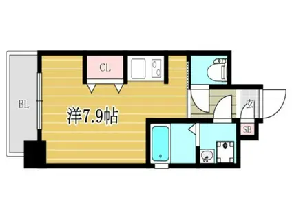 アルファシオリエンソ(1K/4階)の間取り写真