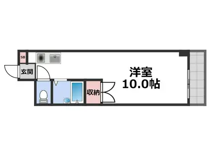 シャンボール今里II番館(ワンルーム/2階)の間取り写真