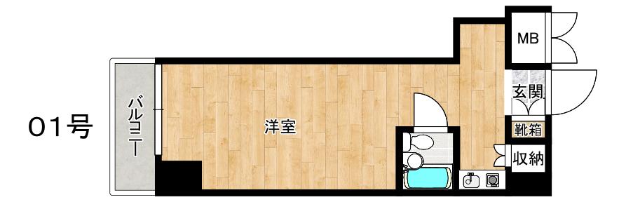 クレストカーサ大今里(ワンルーム/2階)の間取り写真