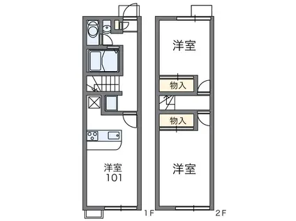 レオパレスコム・イグレットA(2DK/1階)の間取り写真