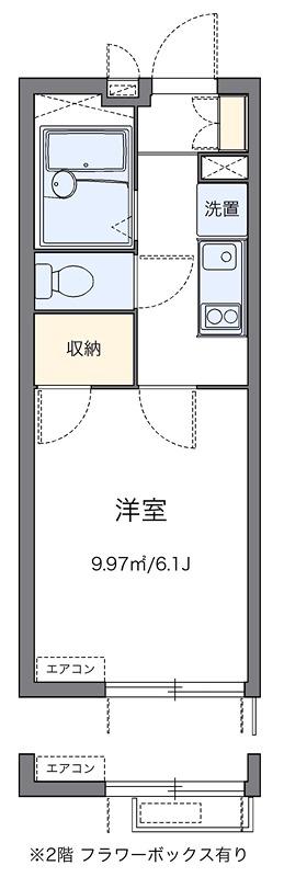 KENI(1K/2階)の間取り写真