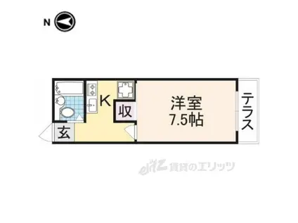 ライフステージ広瀬安岡2(1K/1階)の間取り写真
