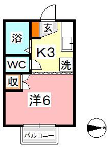エクセレントハイム95(1K/2階)の間取り写真